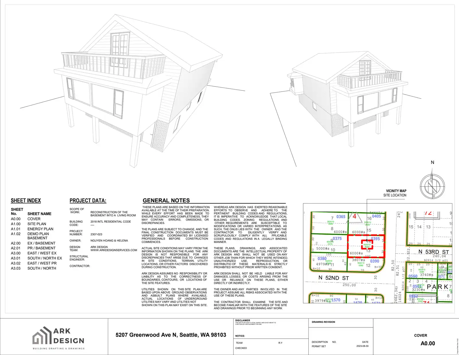 Site plan for 5207 Greenwood Ave N