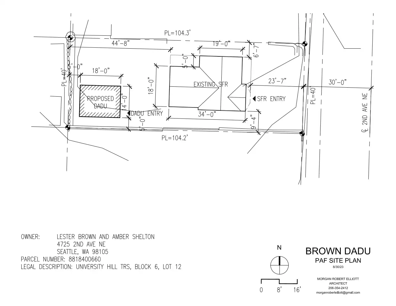 Site plan for 4725 B 2nd Ave NE