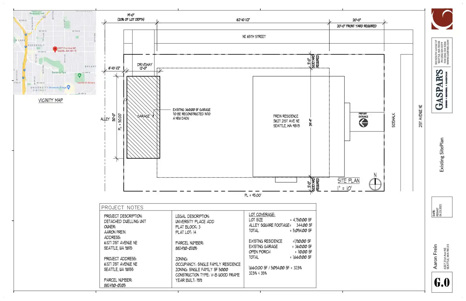 Site plan for 6327 21st Ave NE