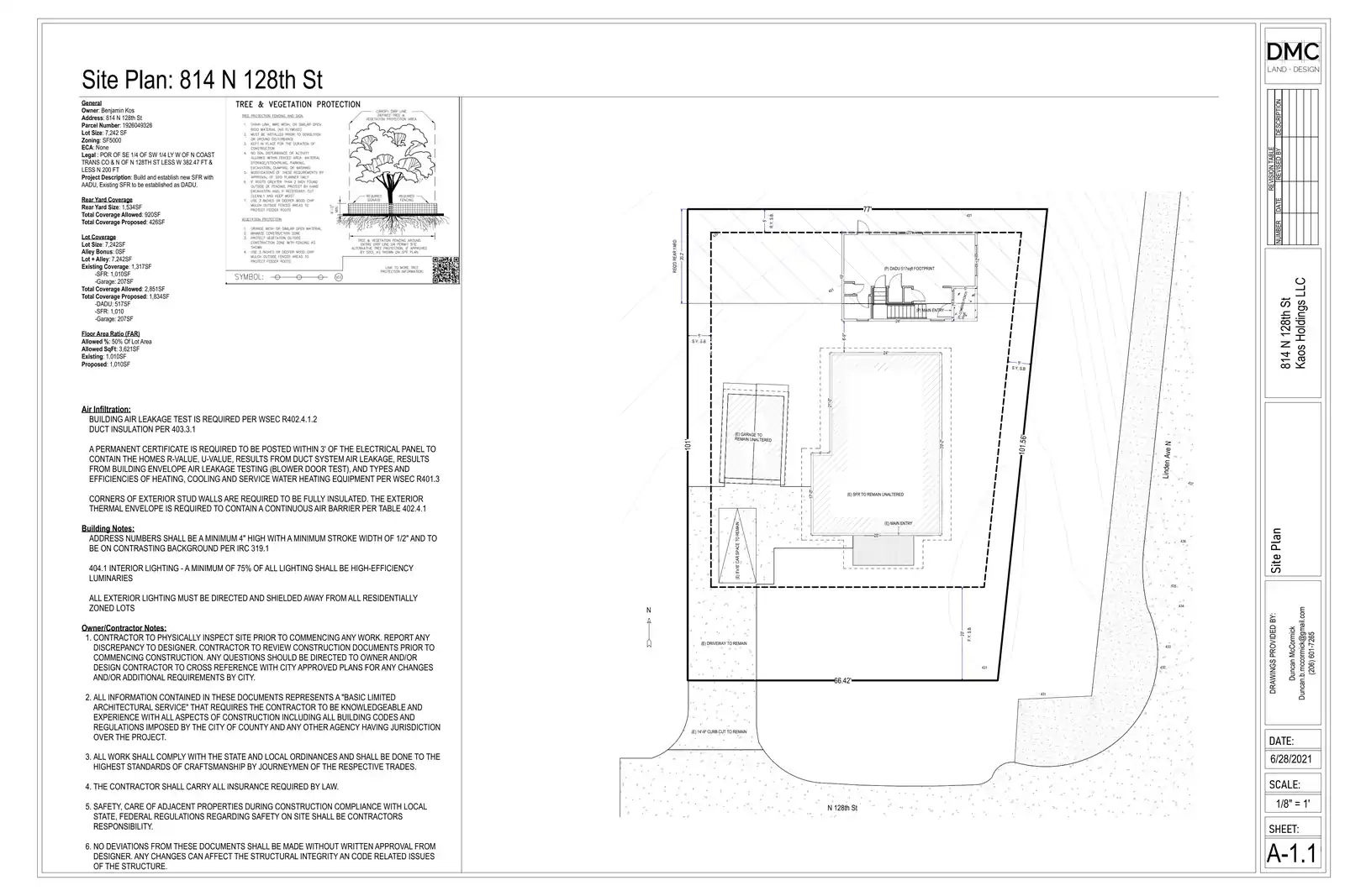 Site plan for 812 N 128th St