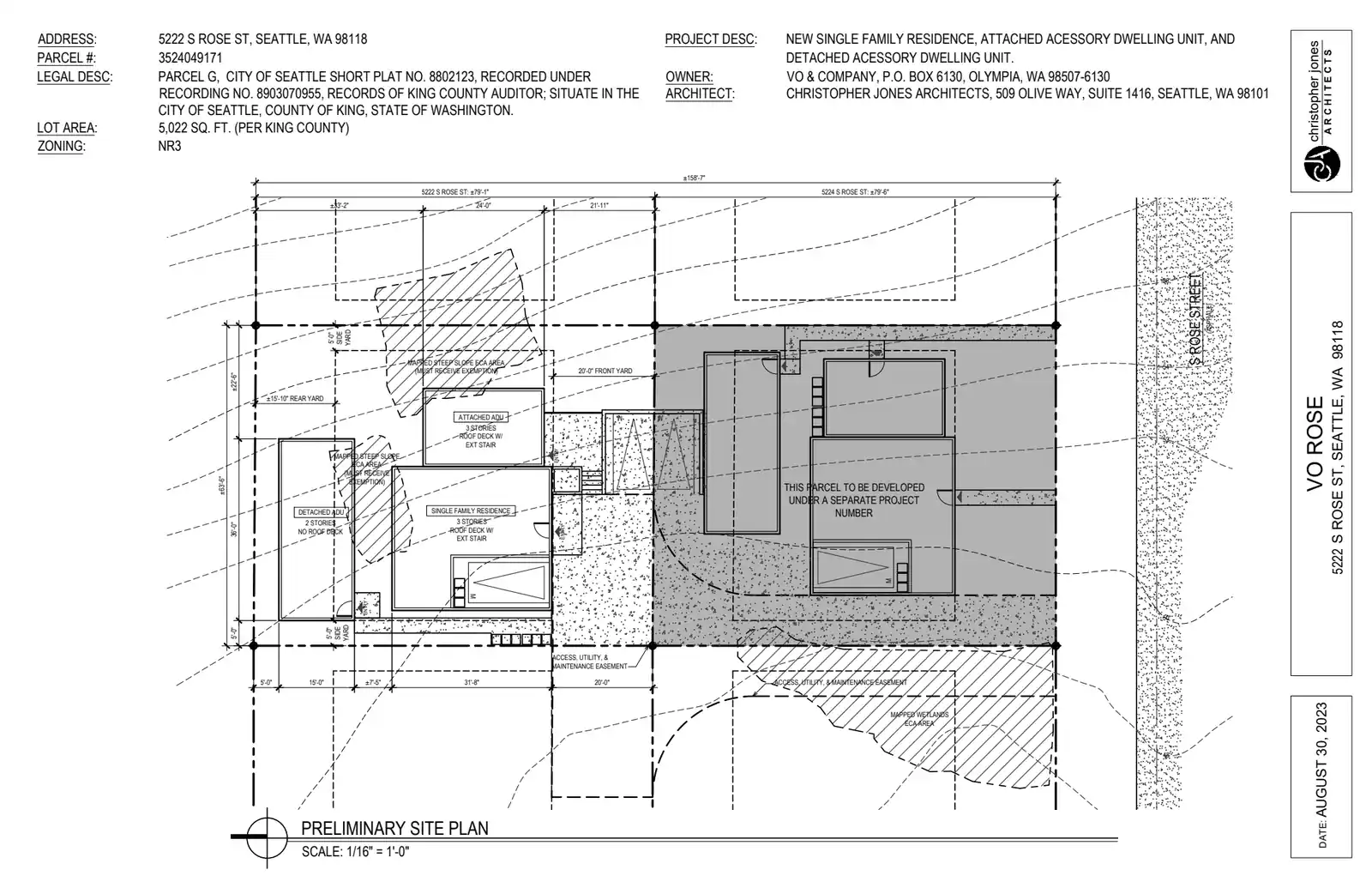 Site plan for 5222 S Rose St