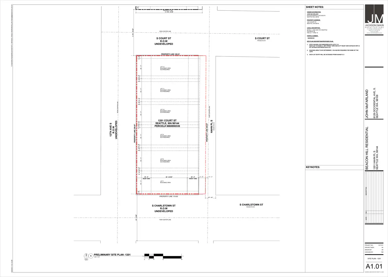 Site plan for 1201 S Court St