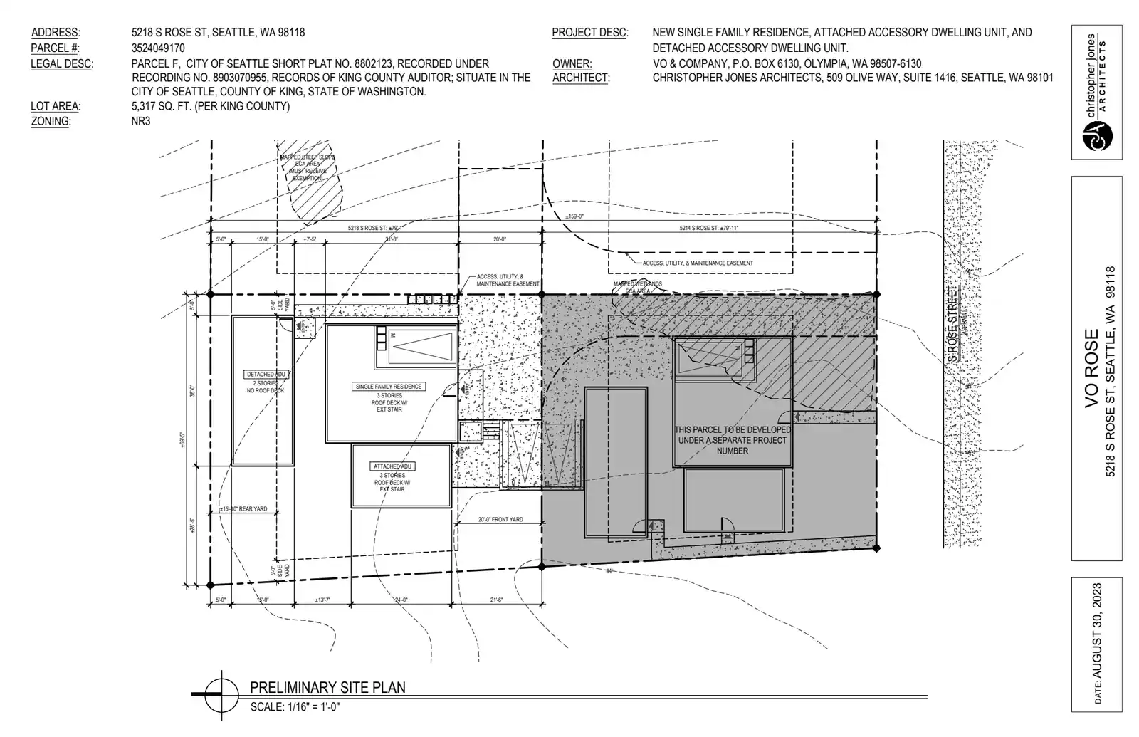 Site plan for 5218 S Rose St