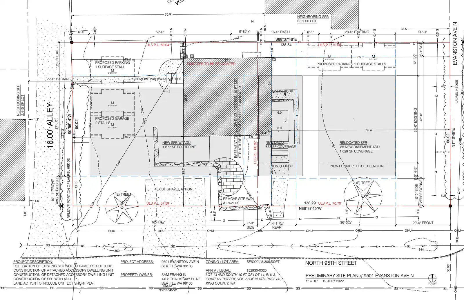 Site plan for 9501 Evanston Ave N