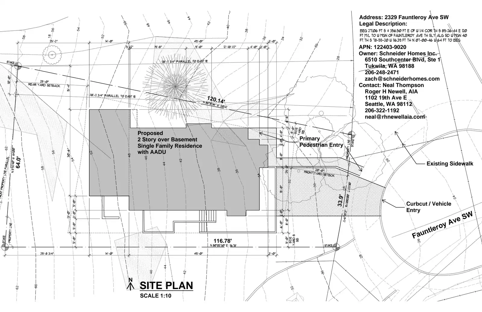 Site plan for 2329 Fauntleroy Ave SW