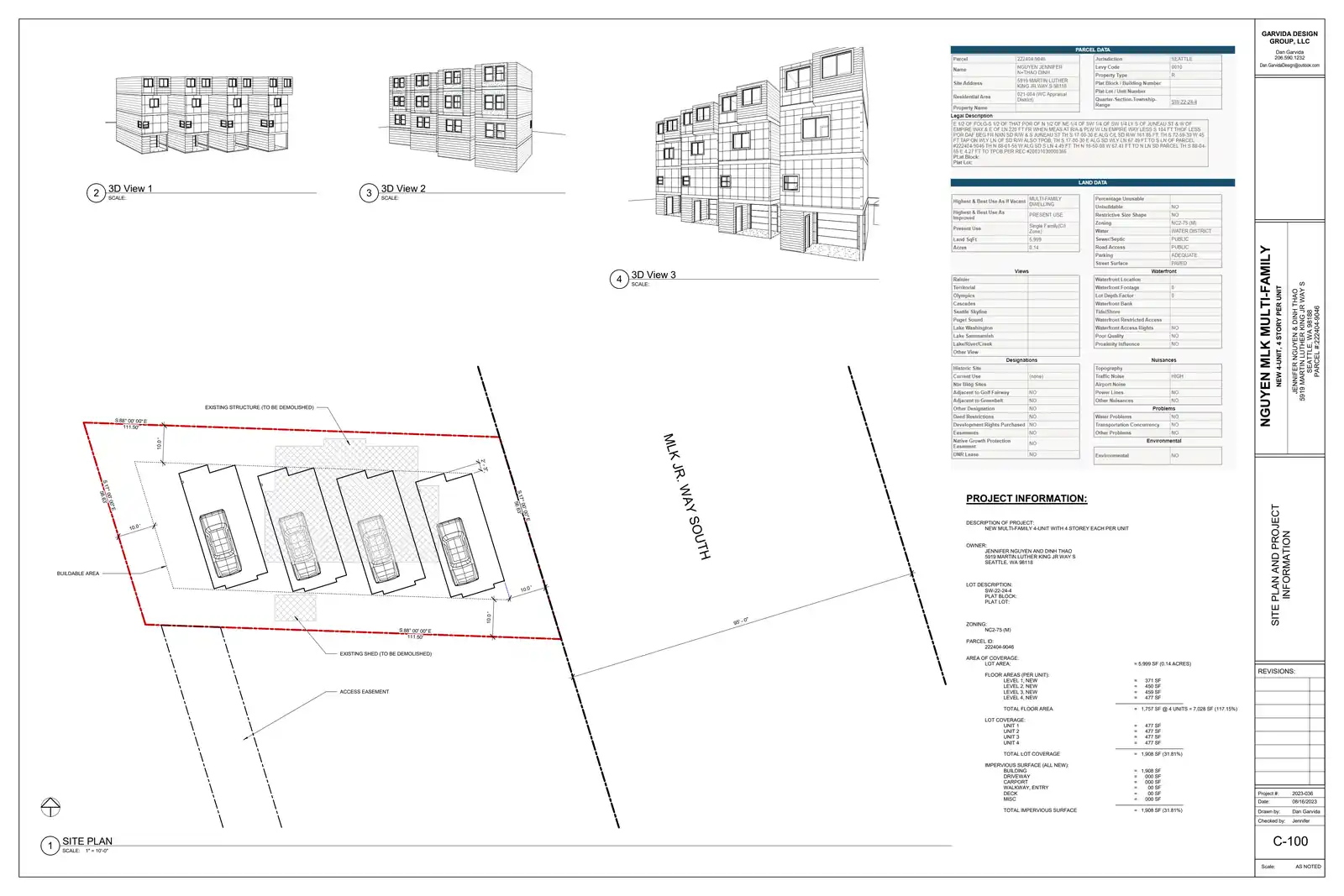 Site plan for 5919 M L King Jr Way S