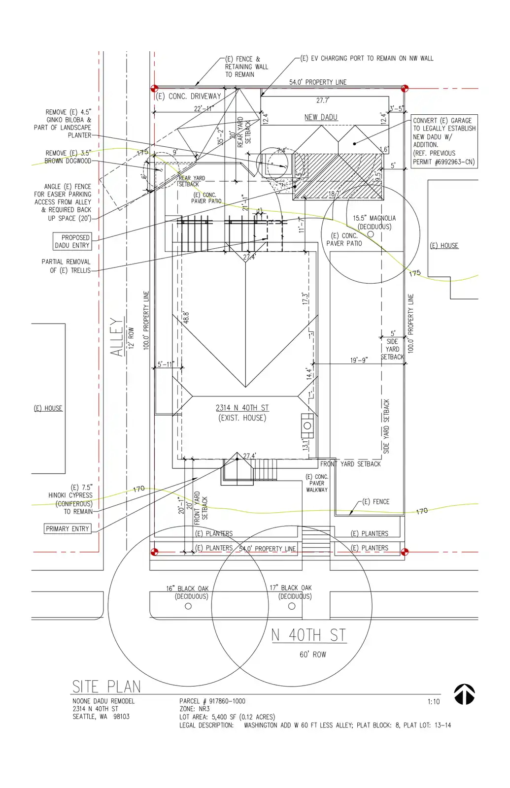 Site plan for 2314 N 40th St
