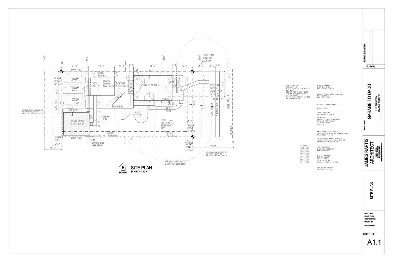Site plan for 2137 8th Ave W