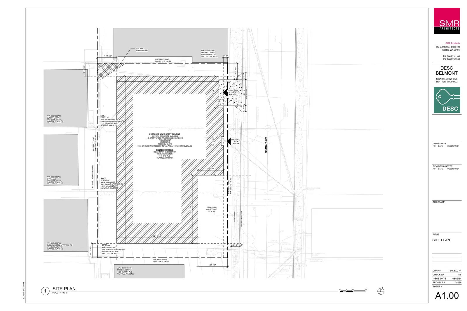 Site plan for 1737 Belmont Ave