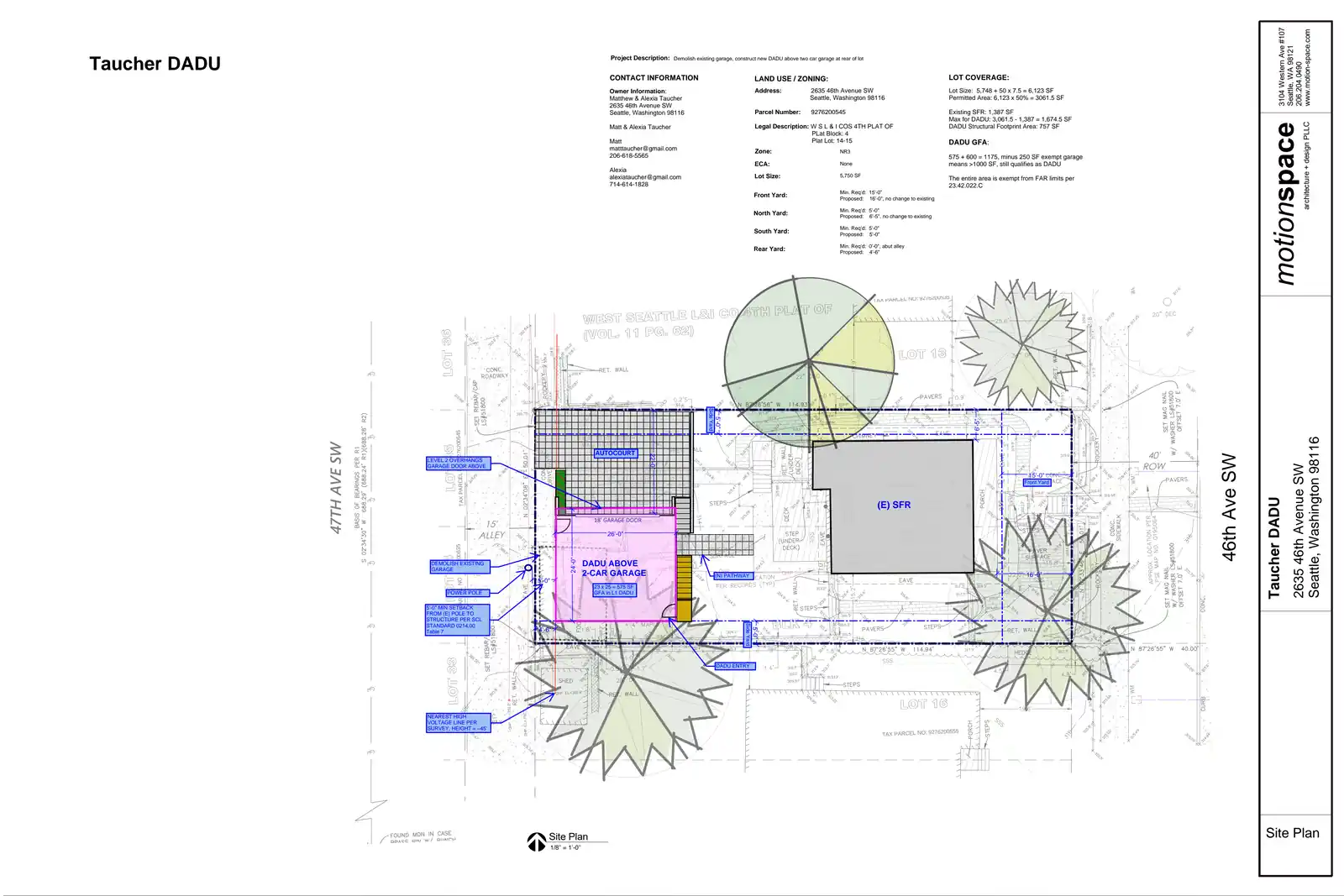 Site plan for 2635 46th Ave SW