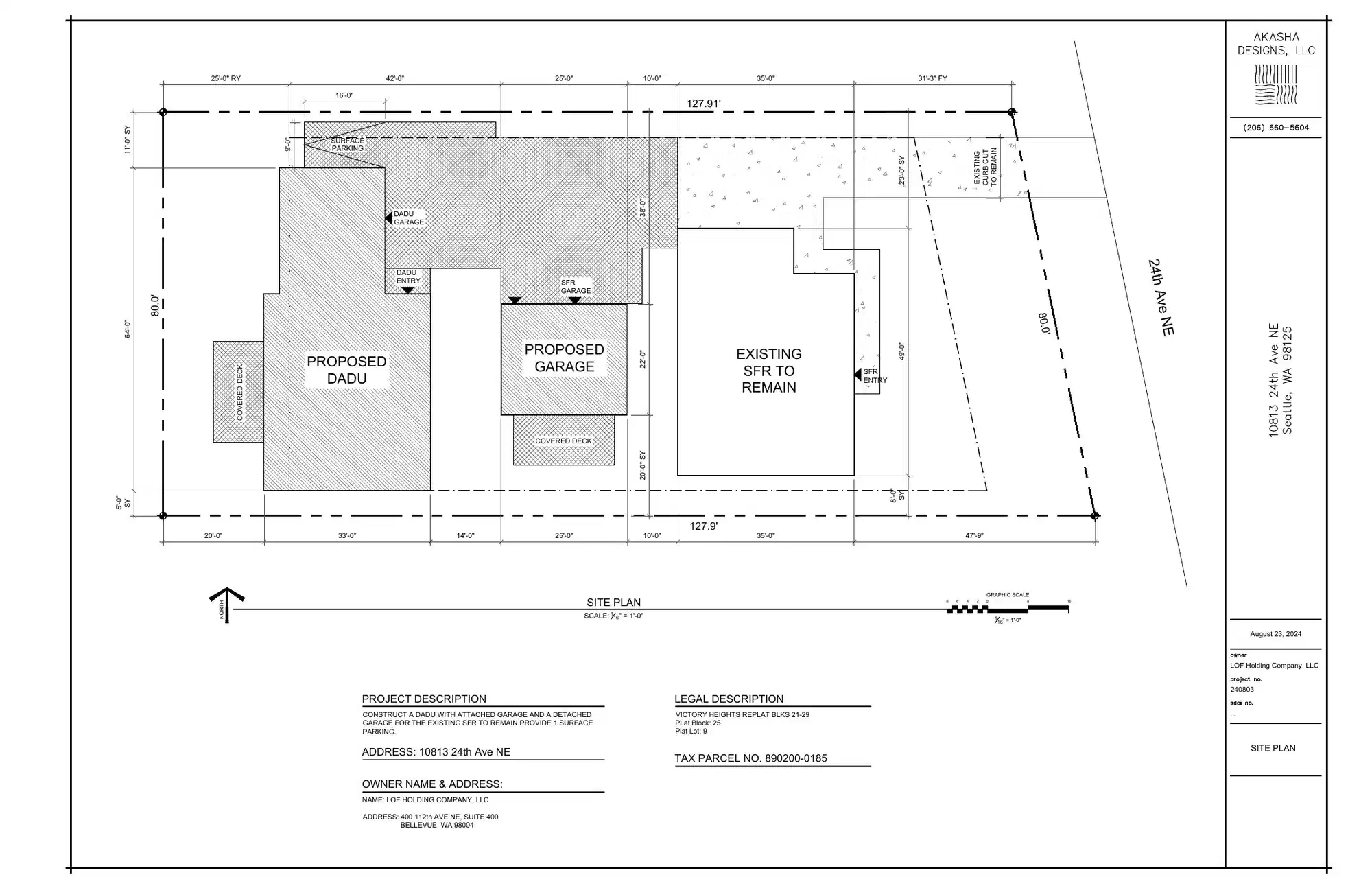 Site plan for 10813 24th Ave NE