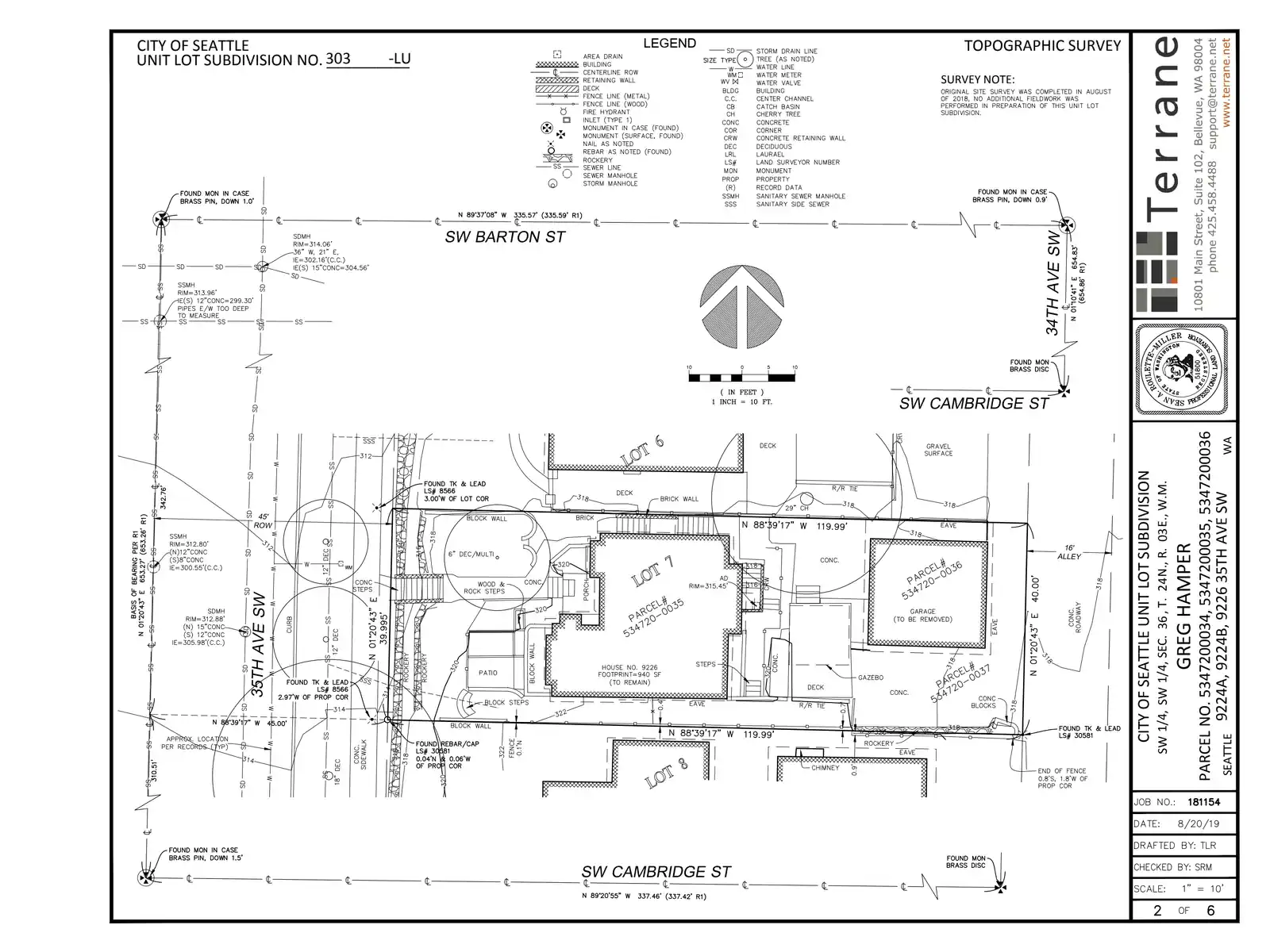 Site plan for 9226 35th Ave SW
