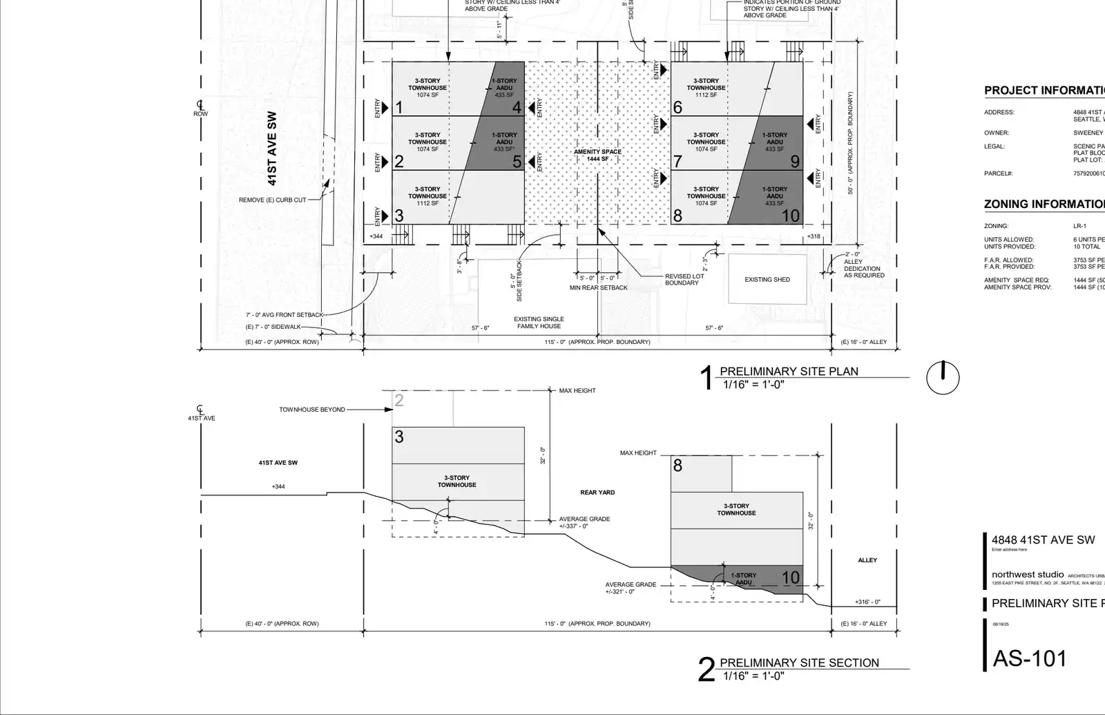 Site plan for 4848 41st Ave SW