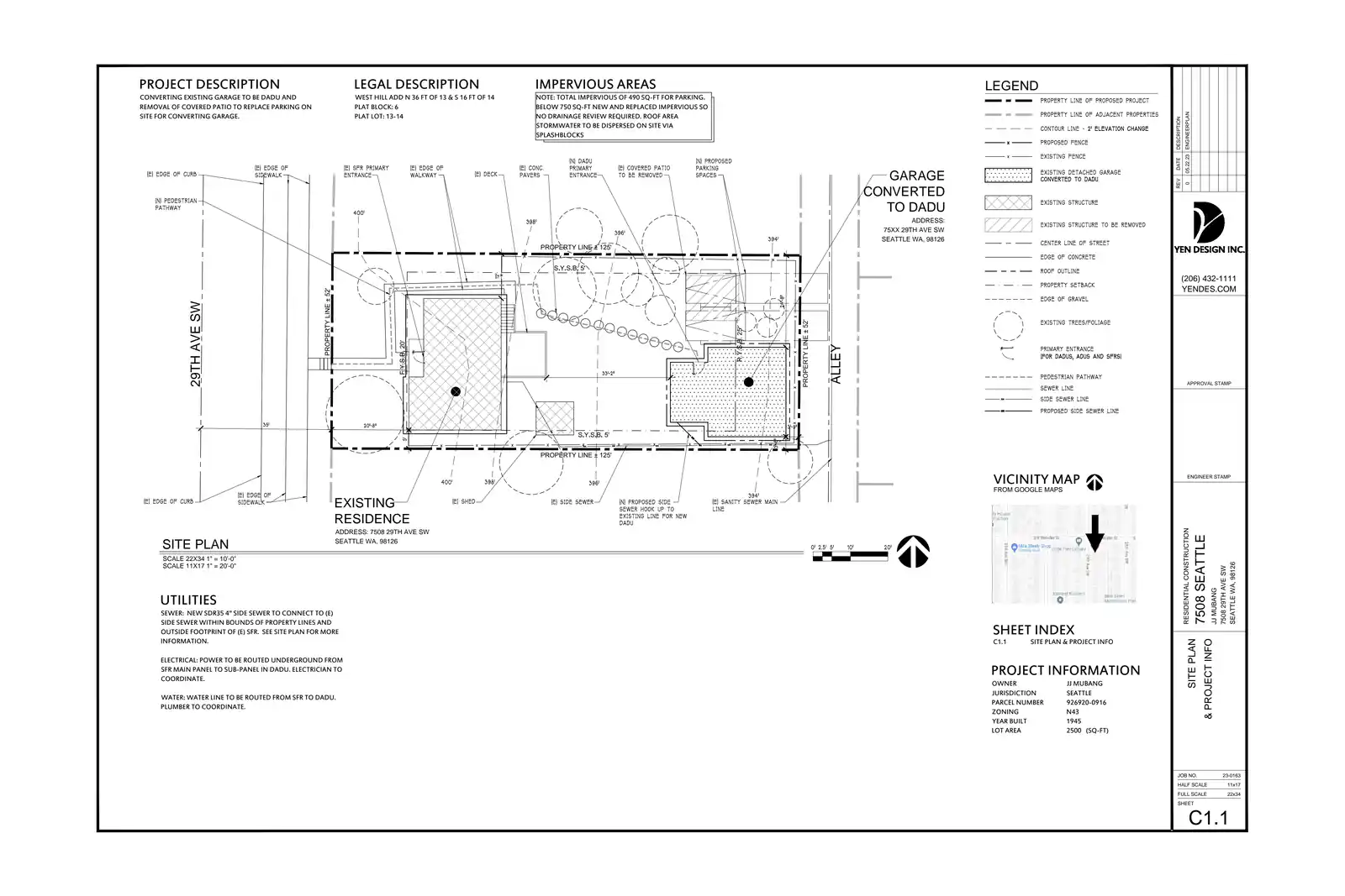 Site plan for 7506 29th Ave SW