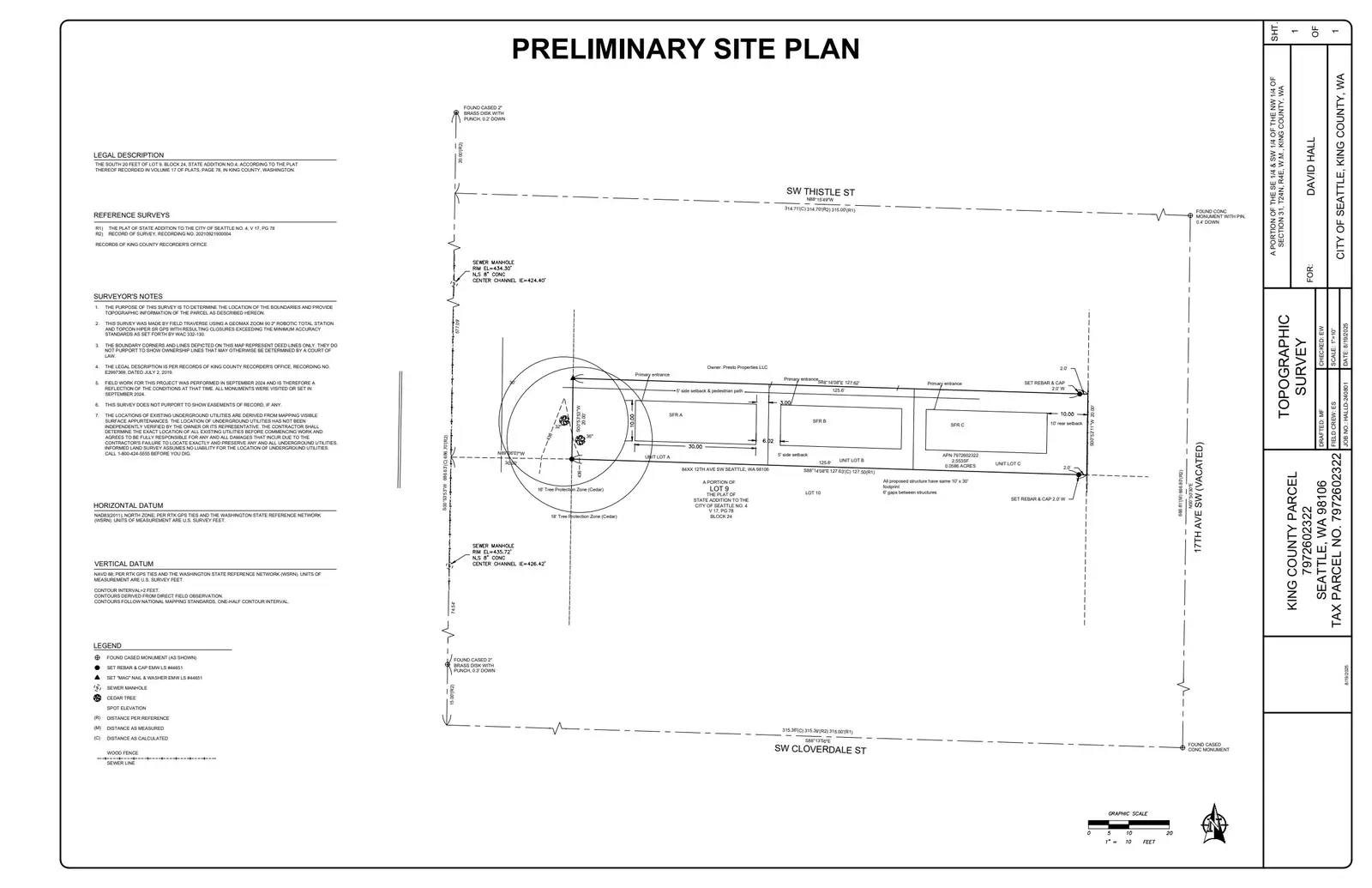 Site plan for 8452 12th Ave SW