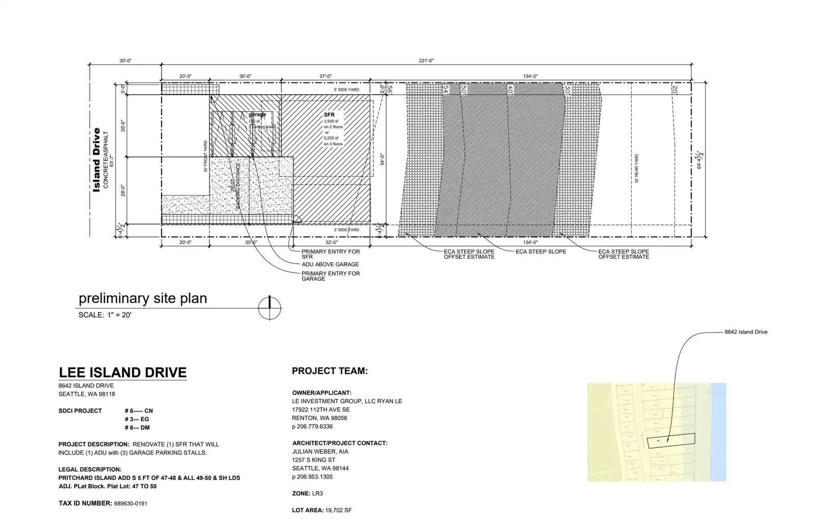 Site plan for 8642 Island Dr S
