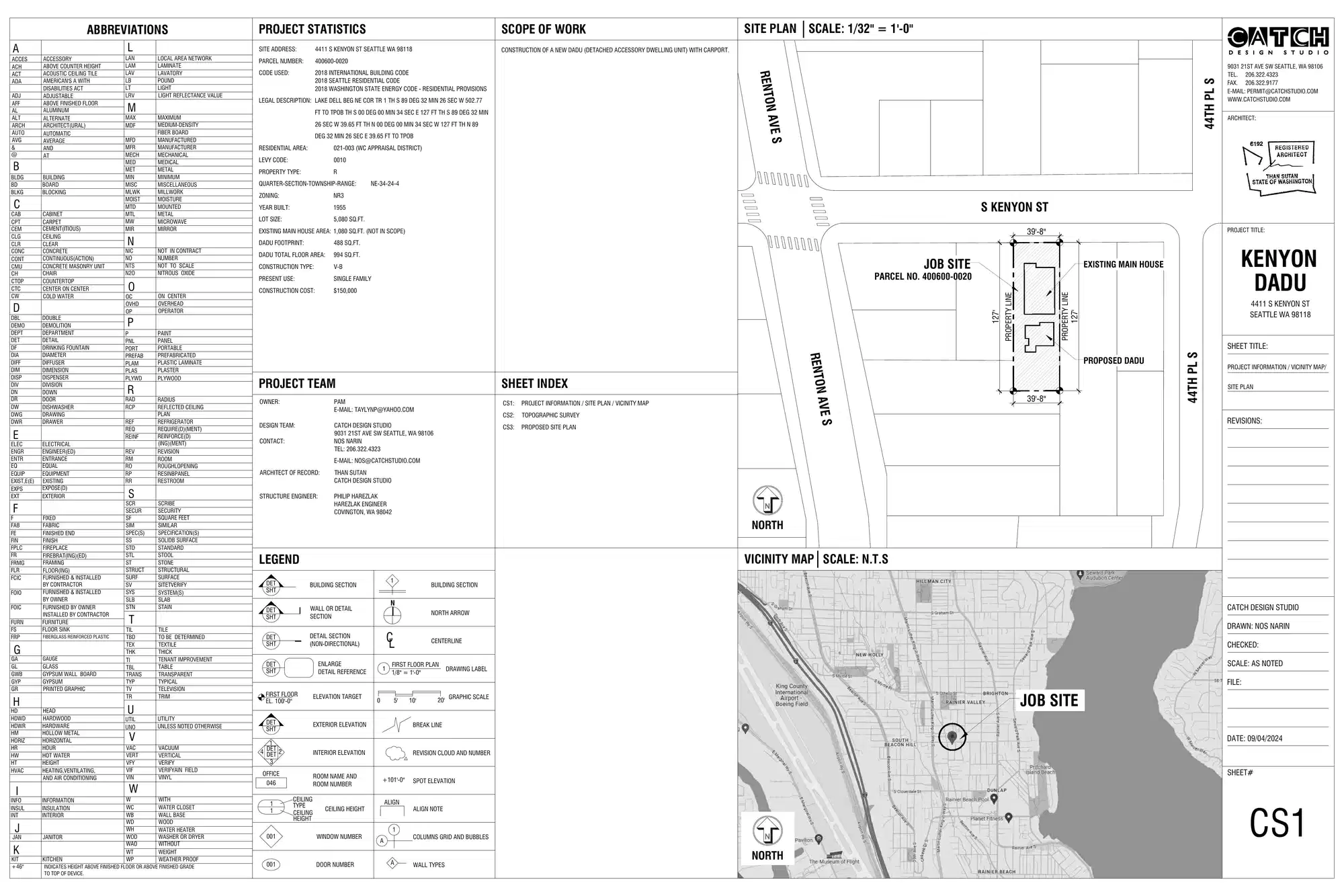 Site plan for 4411 S Kenyon St