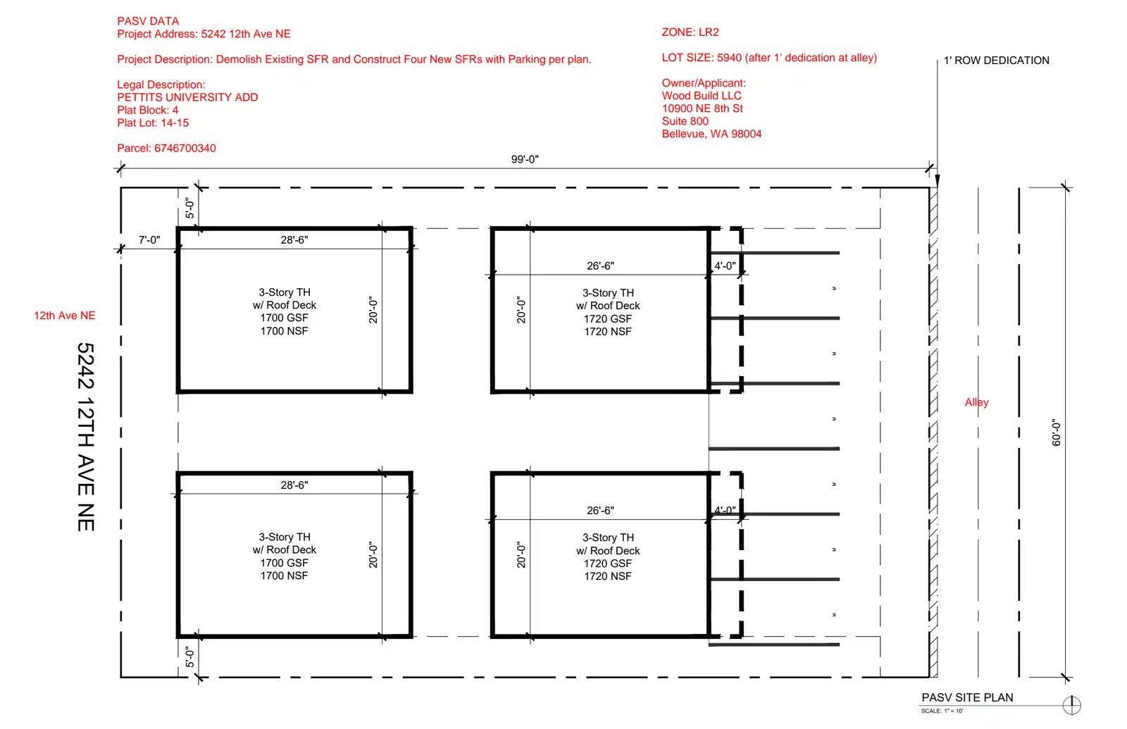 Site plan for 5242 12th Ave NE