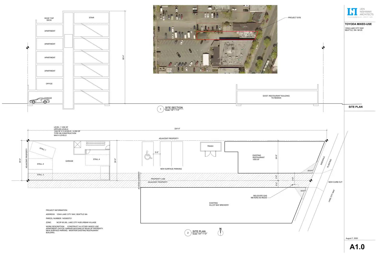 Site plan for 12543 Lake City Way NE
