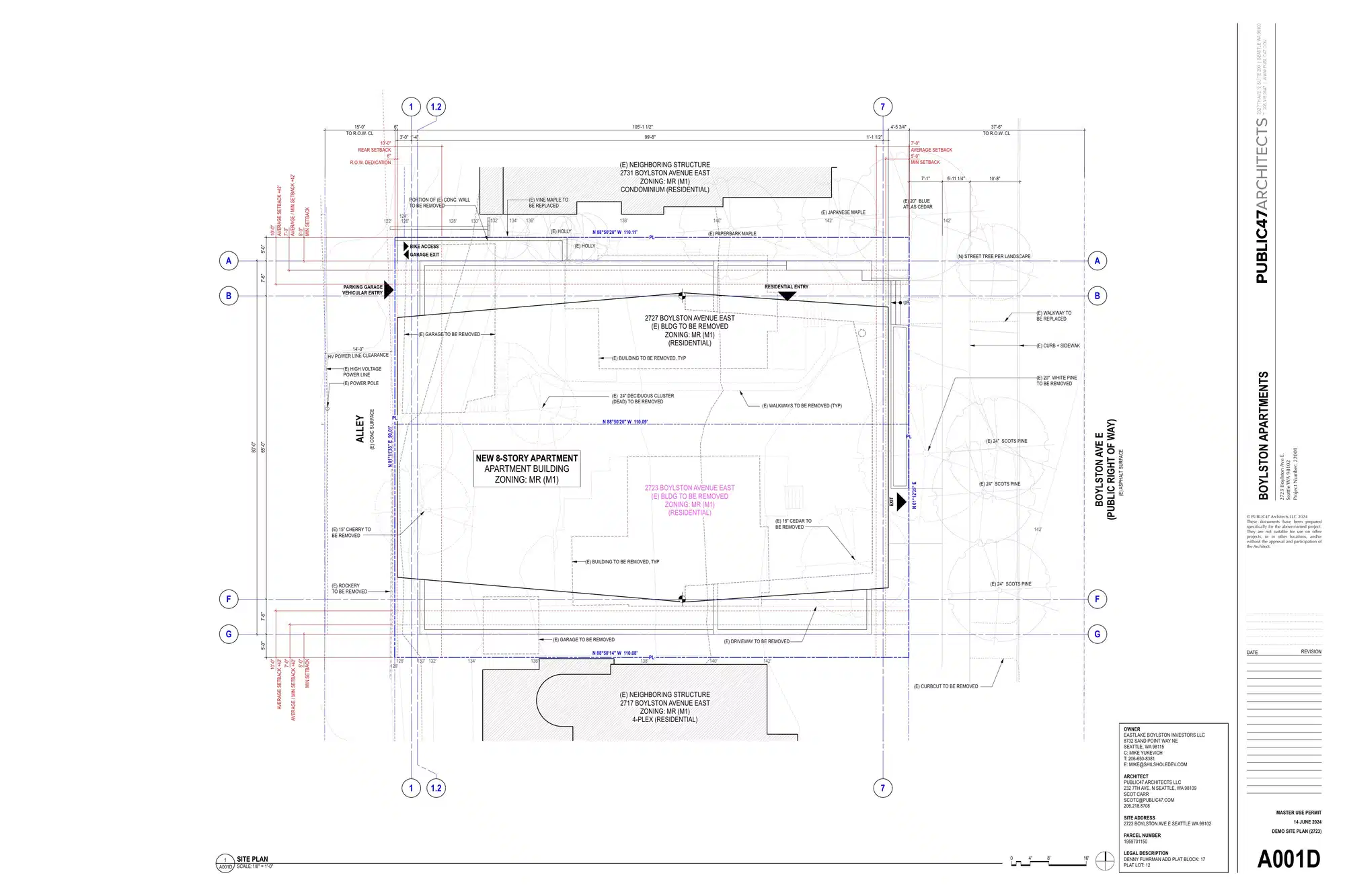 Site plan for 2723 Boylston Ave E