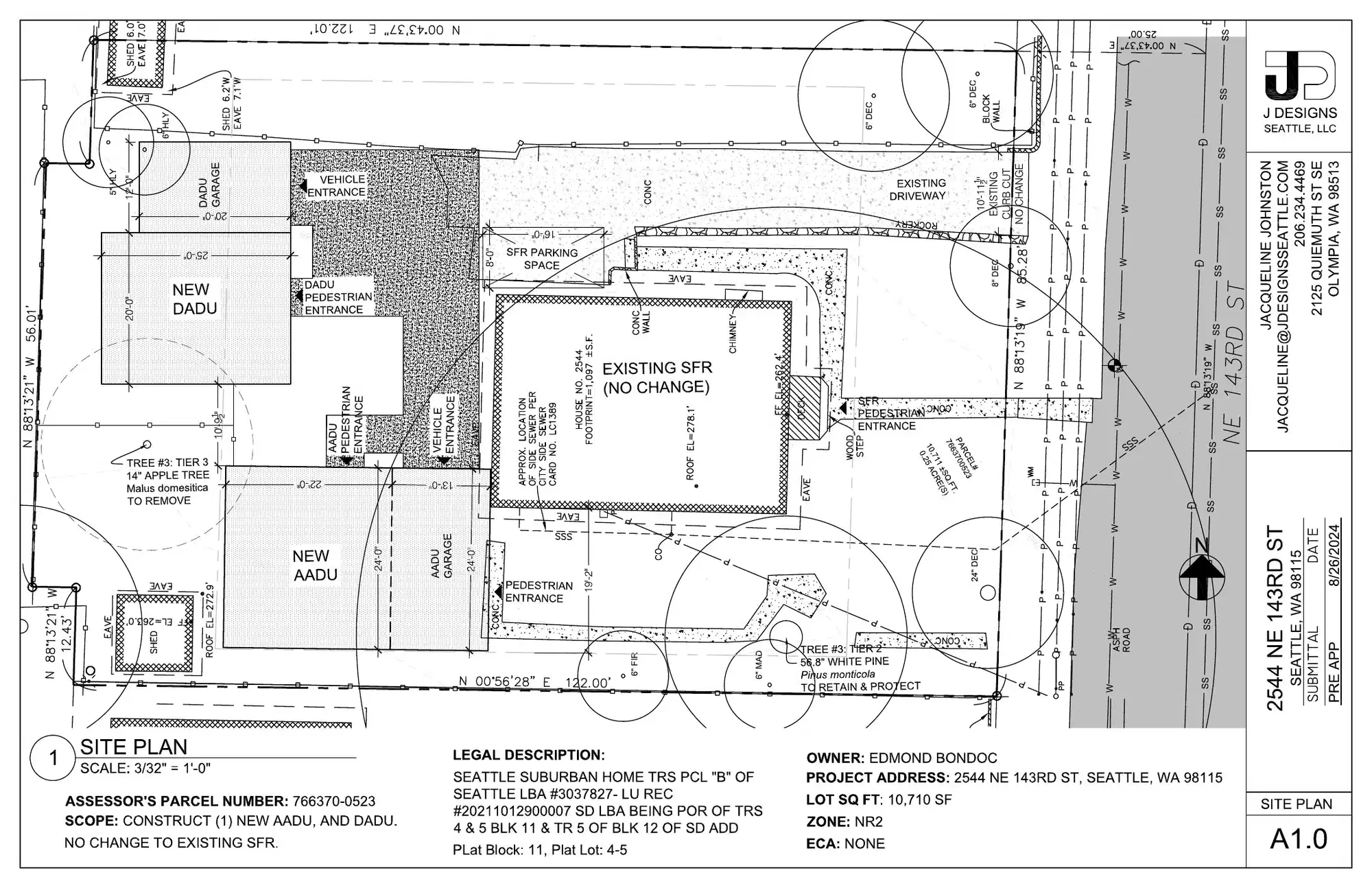 Site plan for 2546 NE 143rd St