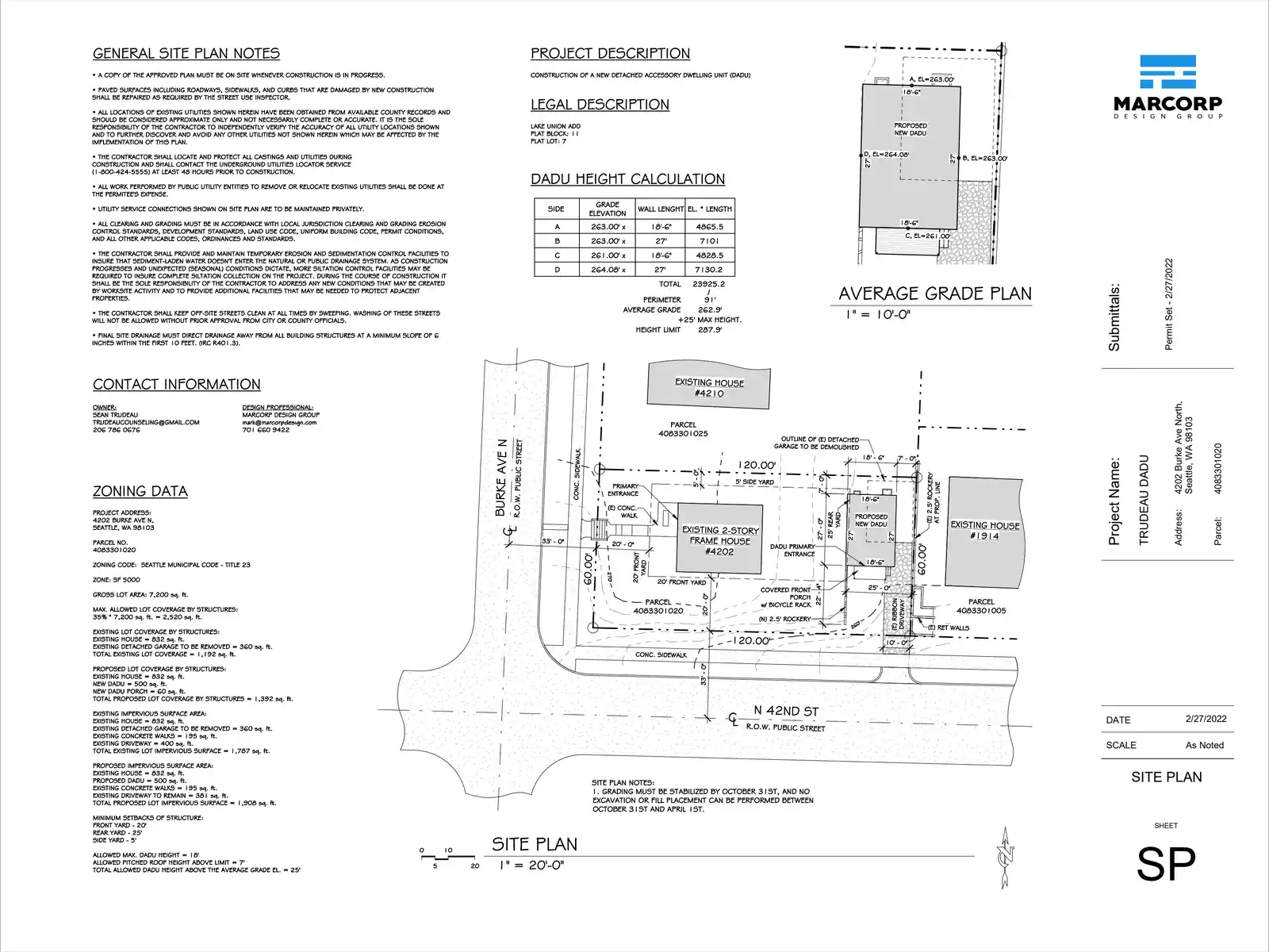 Site plan for 4202 Burke Ave N