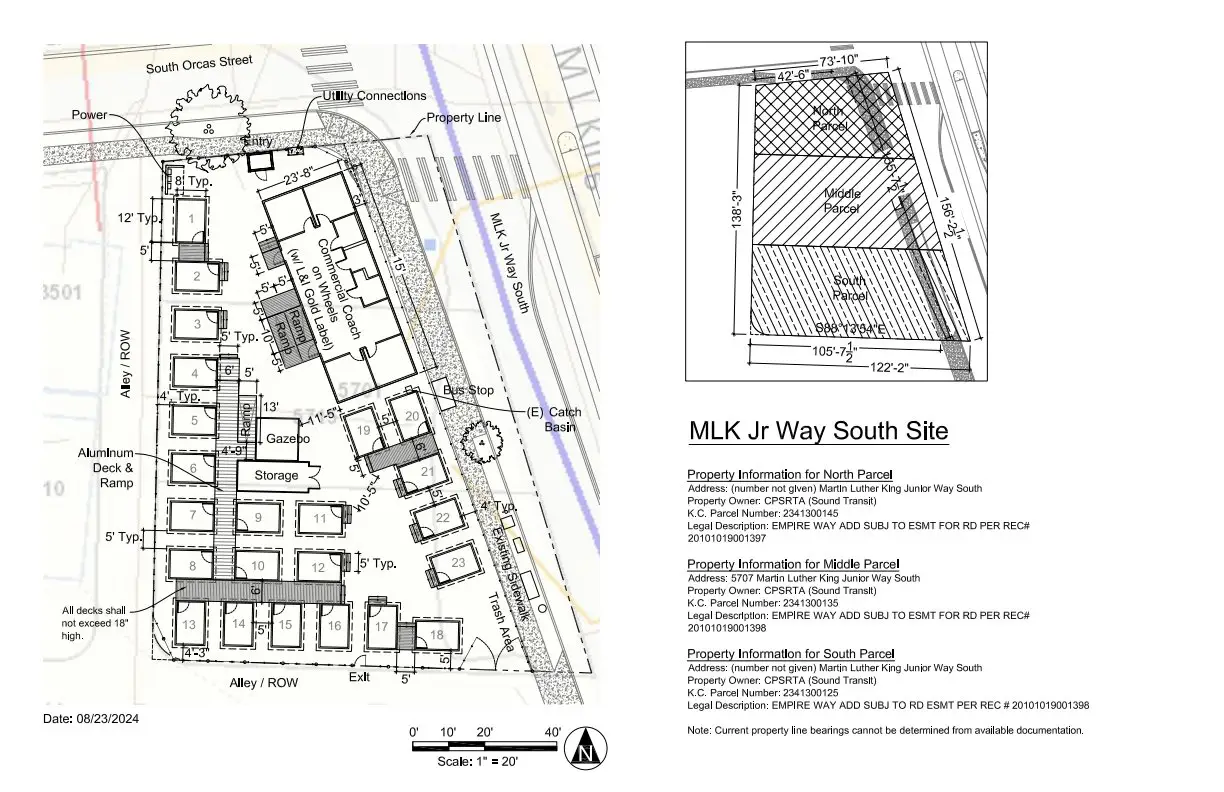Site plan for 5701 M L King Jr Way S
