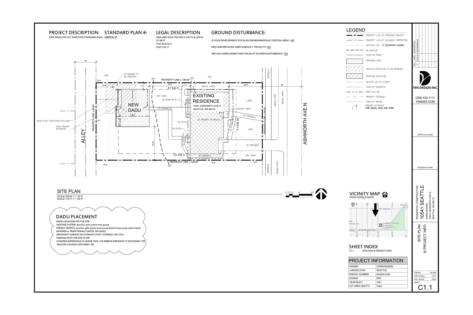 Site plan for 10539 Ashworth Ave N