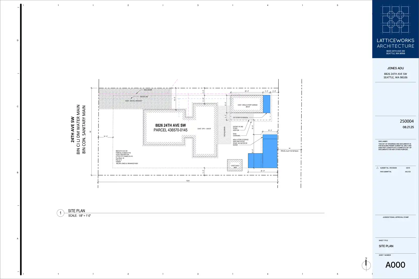 Site plan for 8824 24th Ave SW