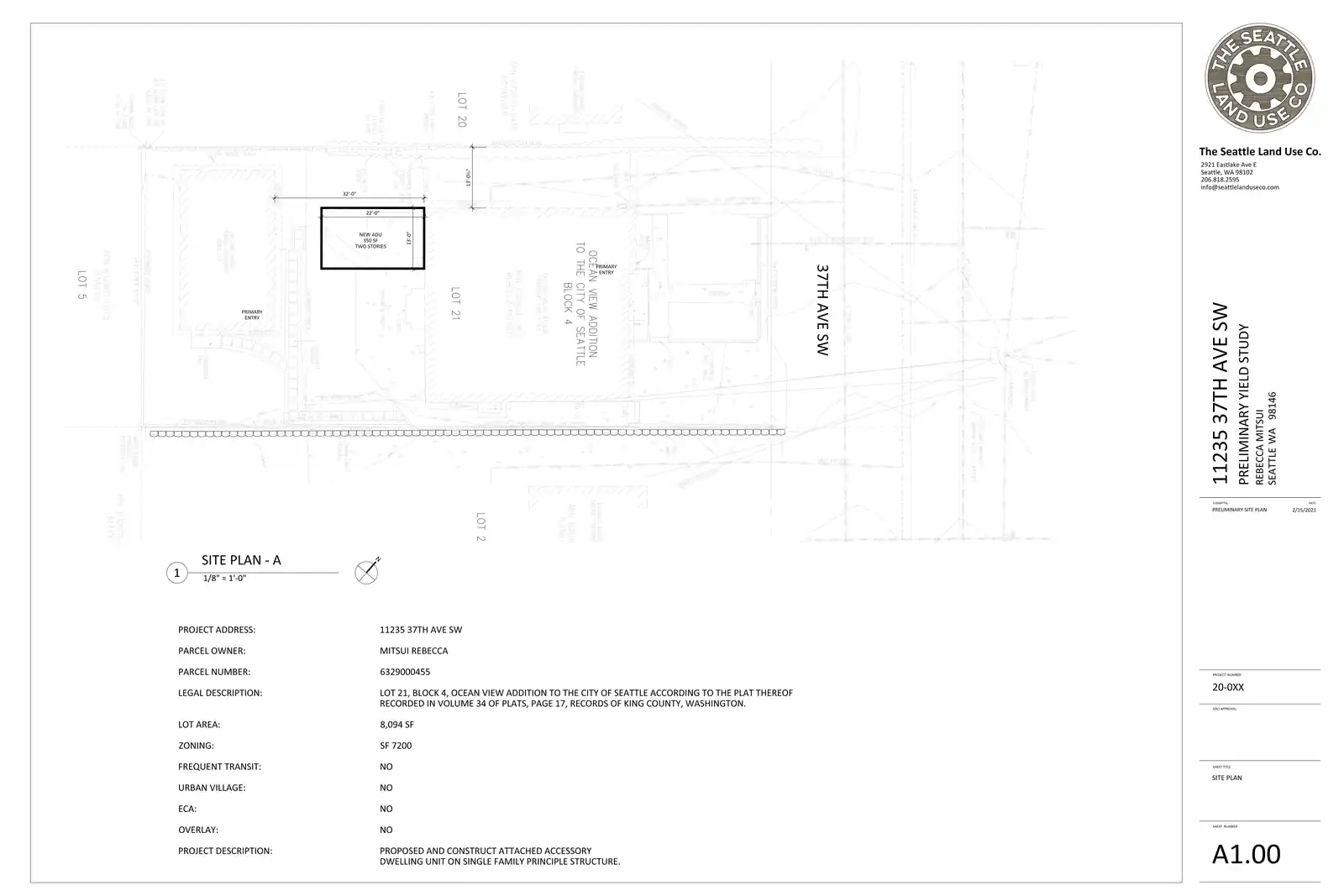 Site plan for 11235 37th Ave SW