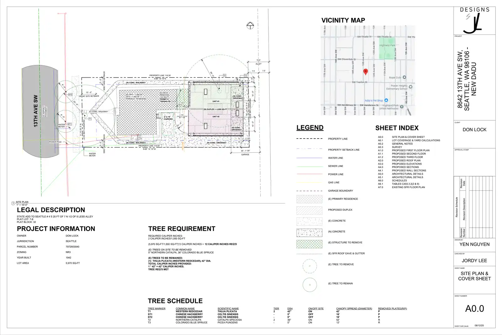 Site plan for 8642 13th Ave SW