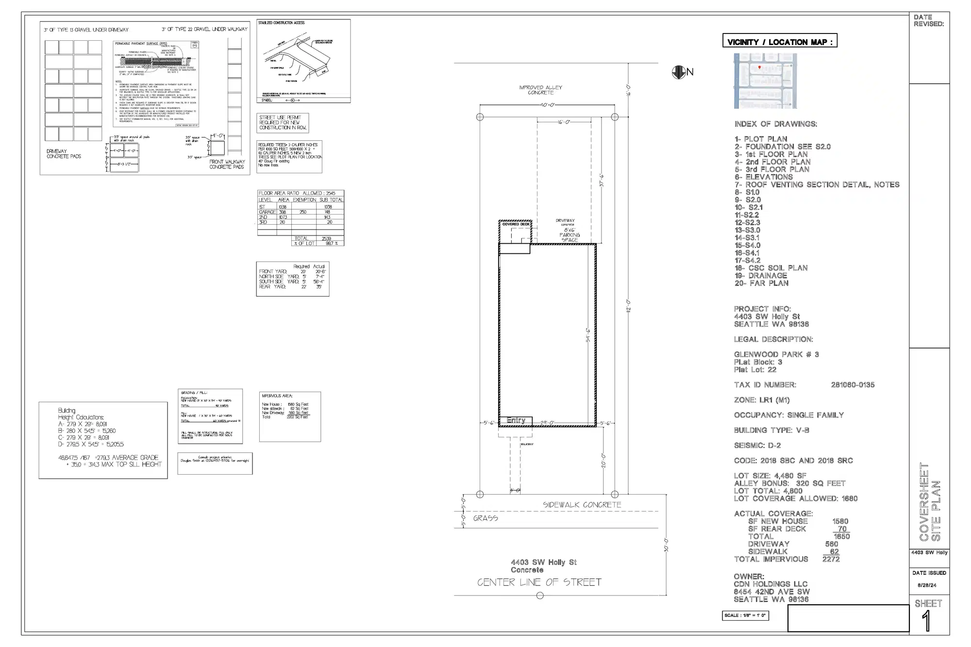 Site plan for 4403 SW Holly St