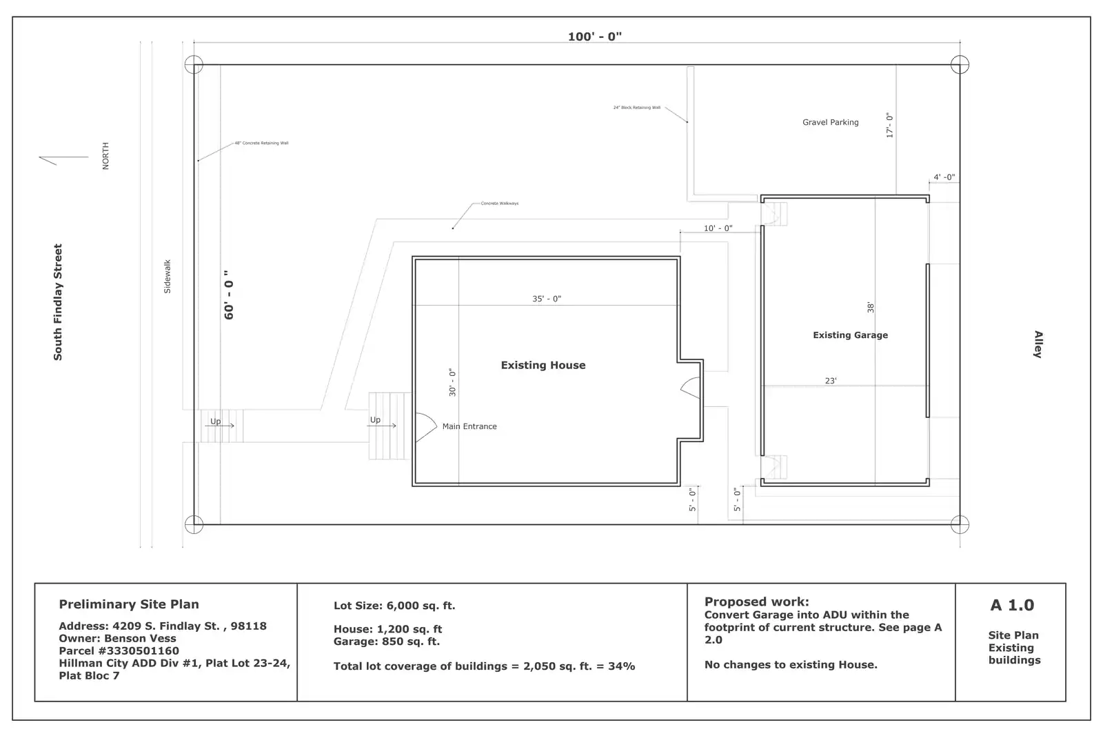 Site plan for 4209 S Findlay St