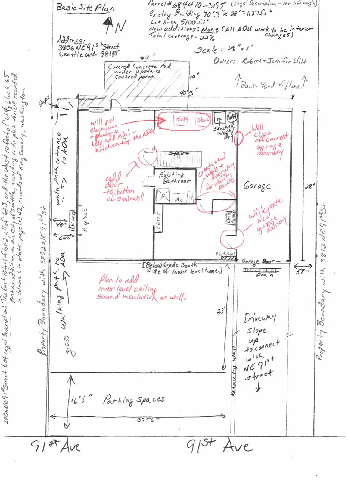 Site plan for 3806 NE 91st St