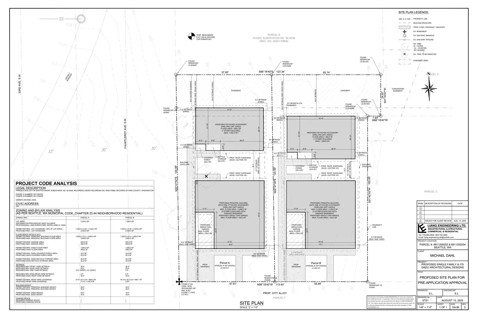 Site plan for 3020 Fauntleroy Ave SW