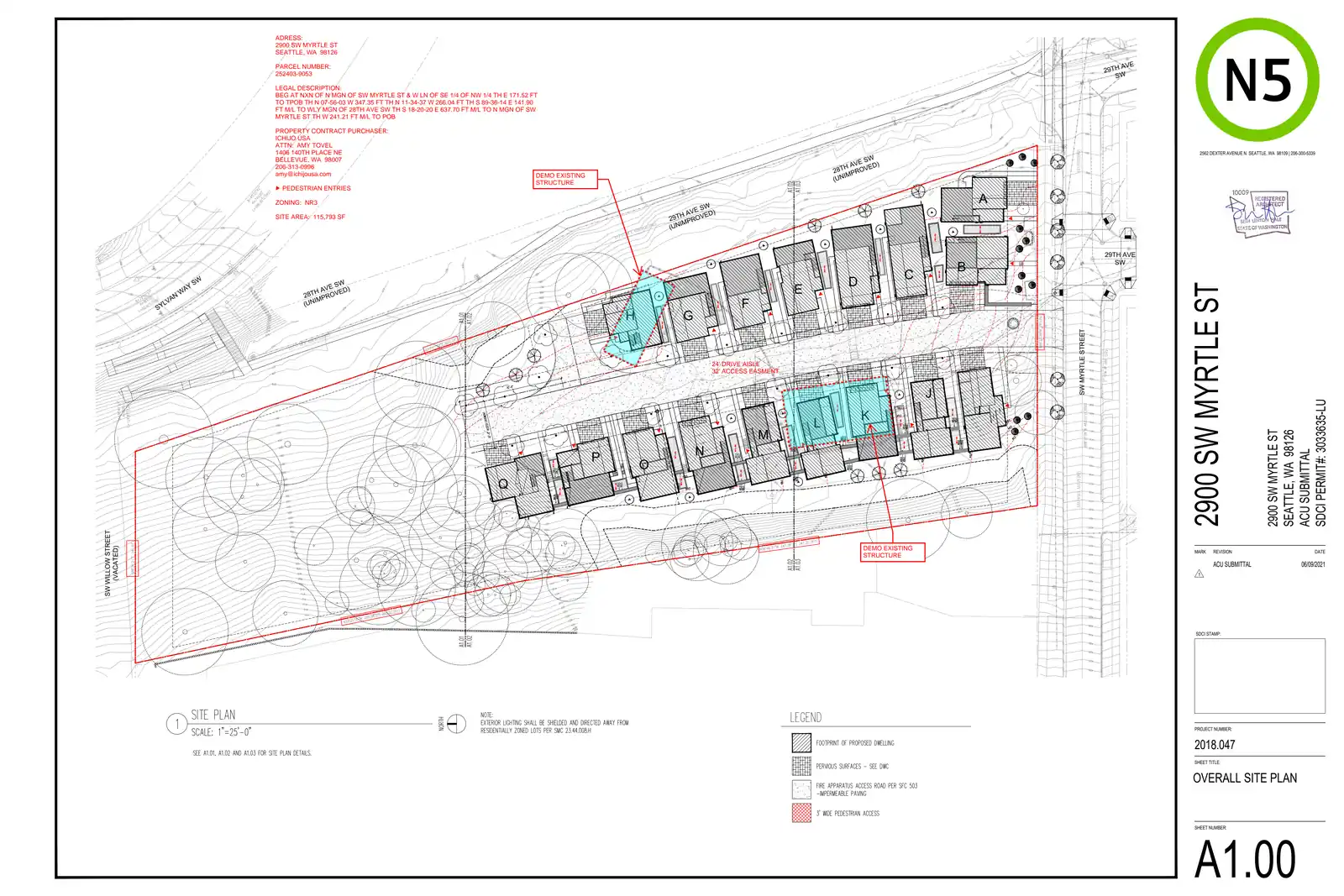 Site plan for 2900 SW Myrtle St