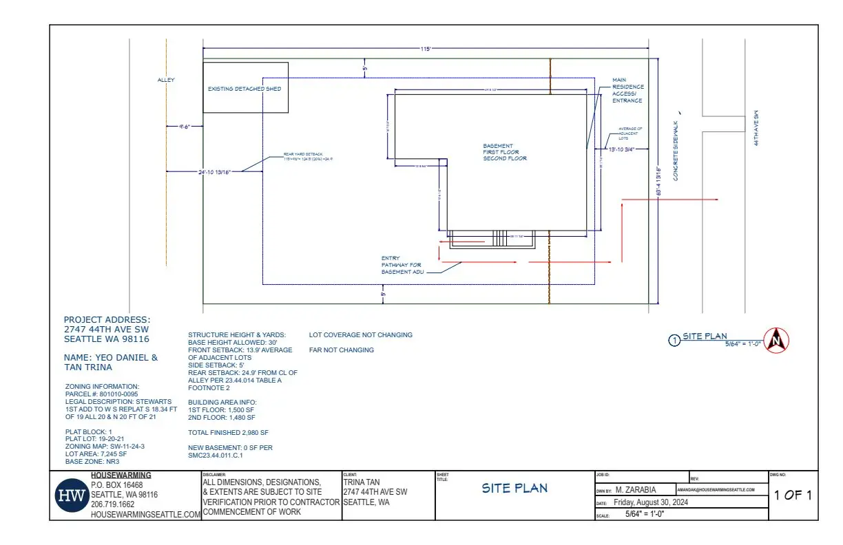 Site plan for 2747 44th Ave SW