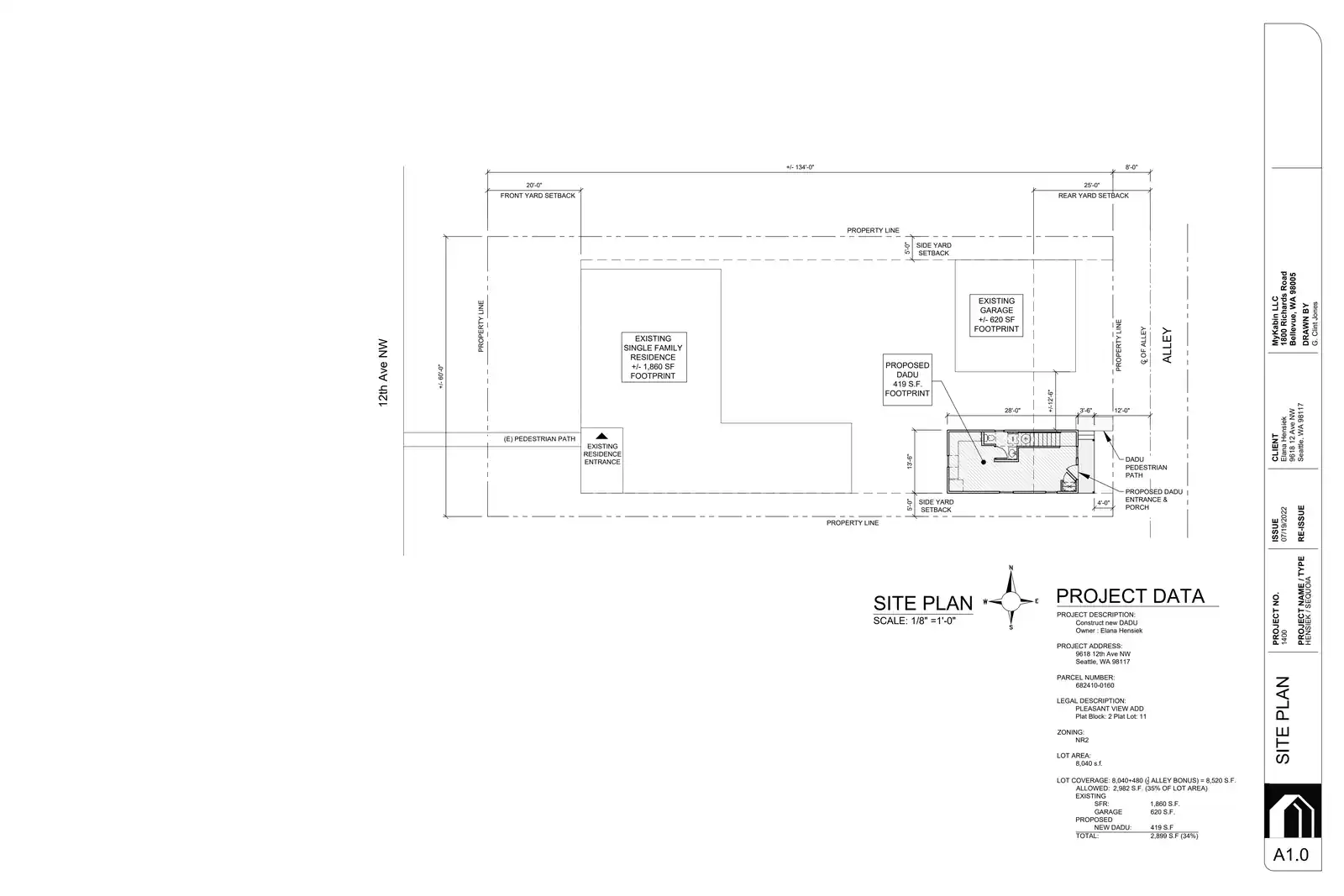 Site plan for 9618 12th Ave NW
