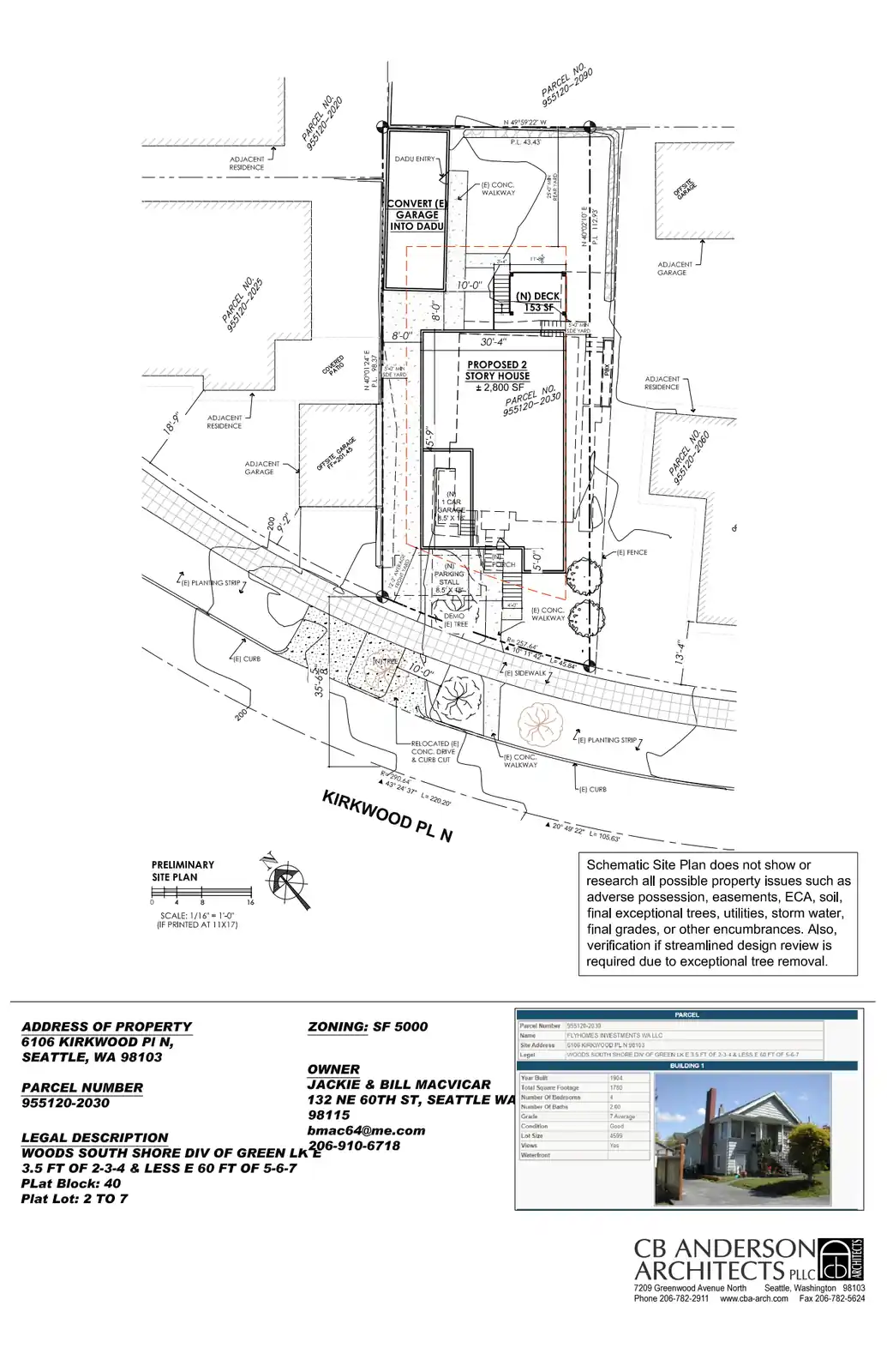 Site plan for 6106 Kirkwood Pl N