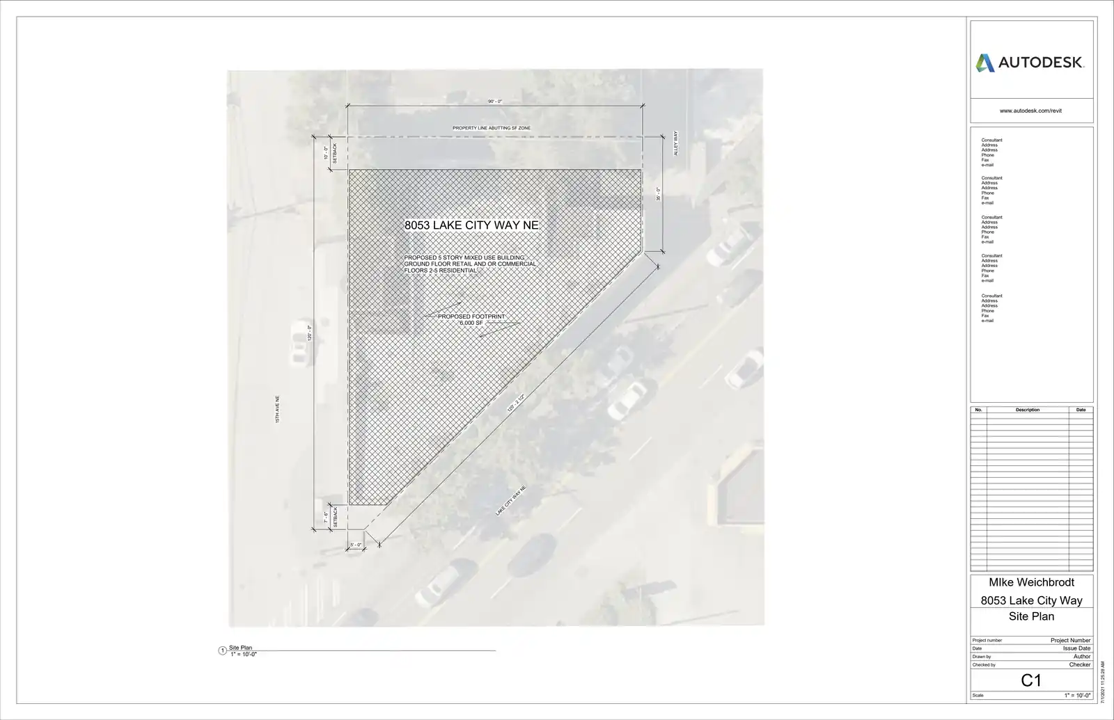 Site plan for 8053 Lake City Way NE