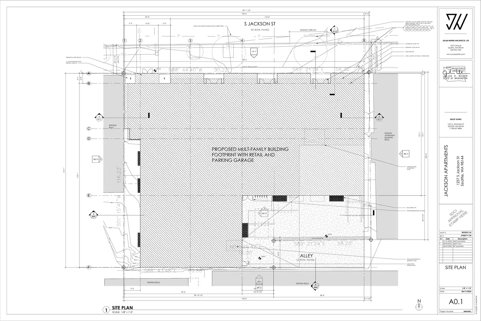 Site plan for 1237 S Jackson St