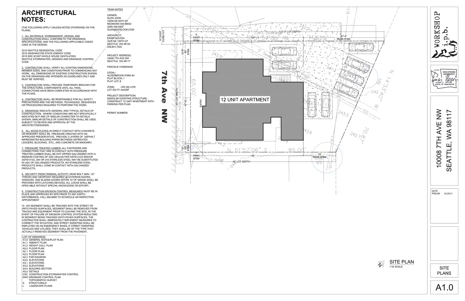 Site plan for 10008 7th Ave NW