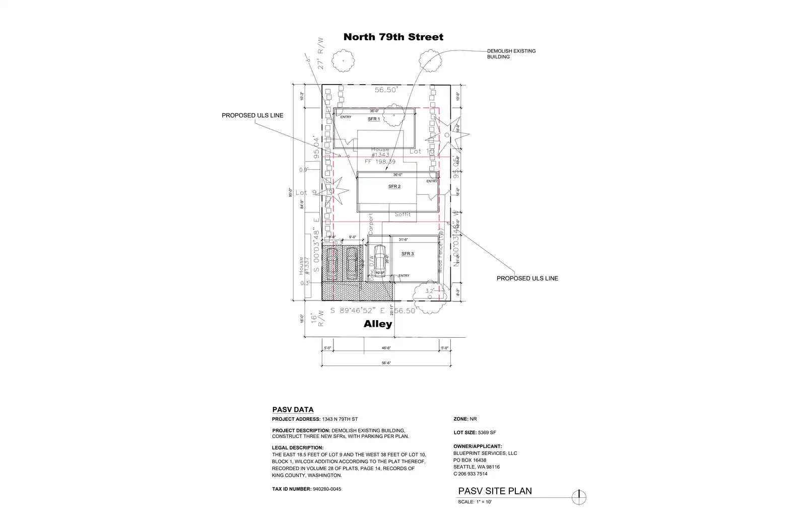 Site plan for 1343 N 79th St