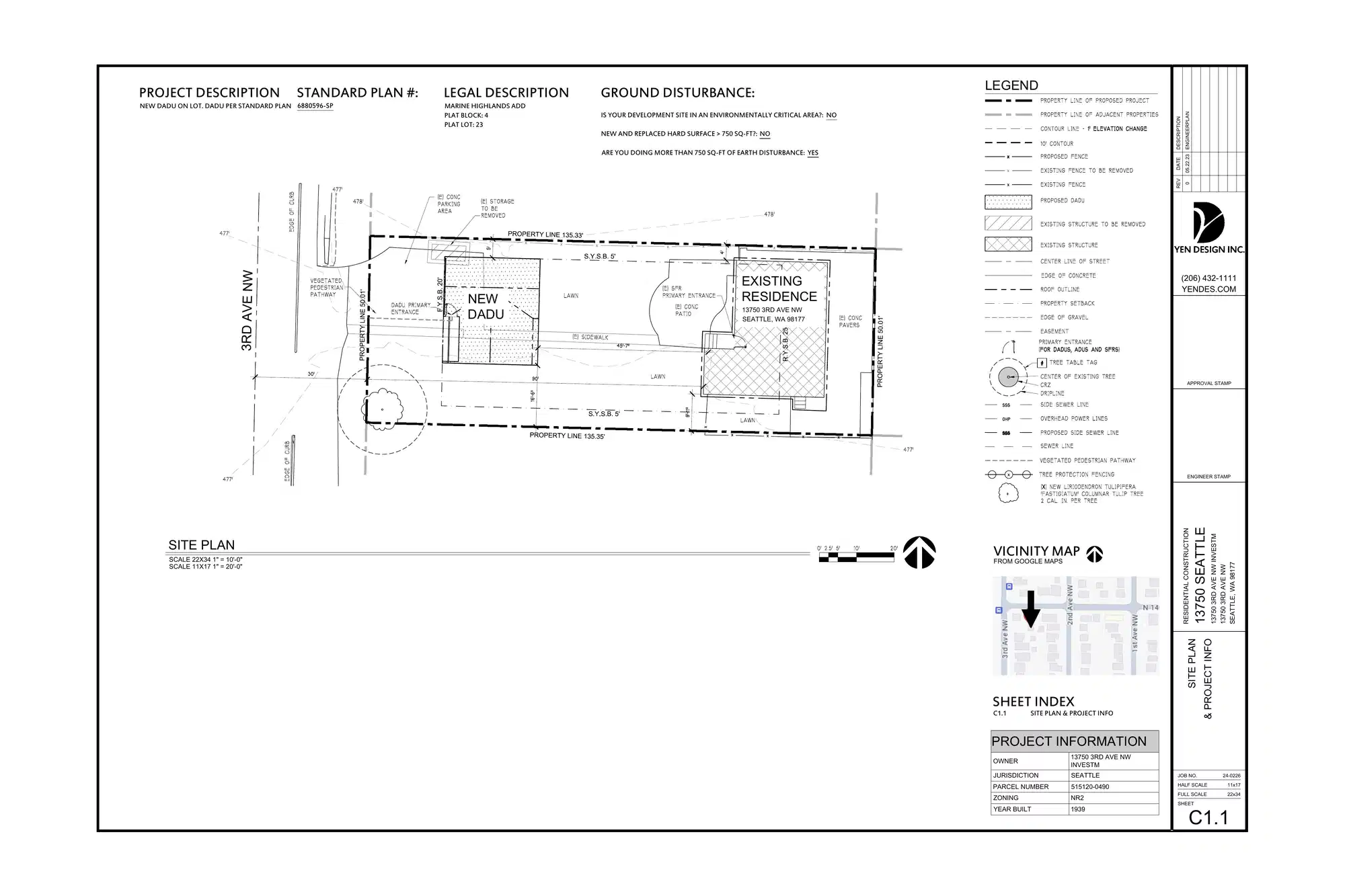 Site plan for 13752 3rd Ave NW