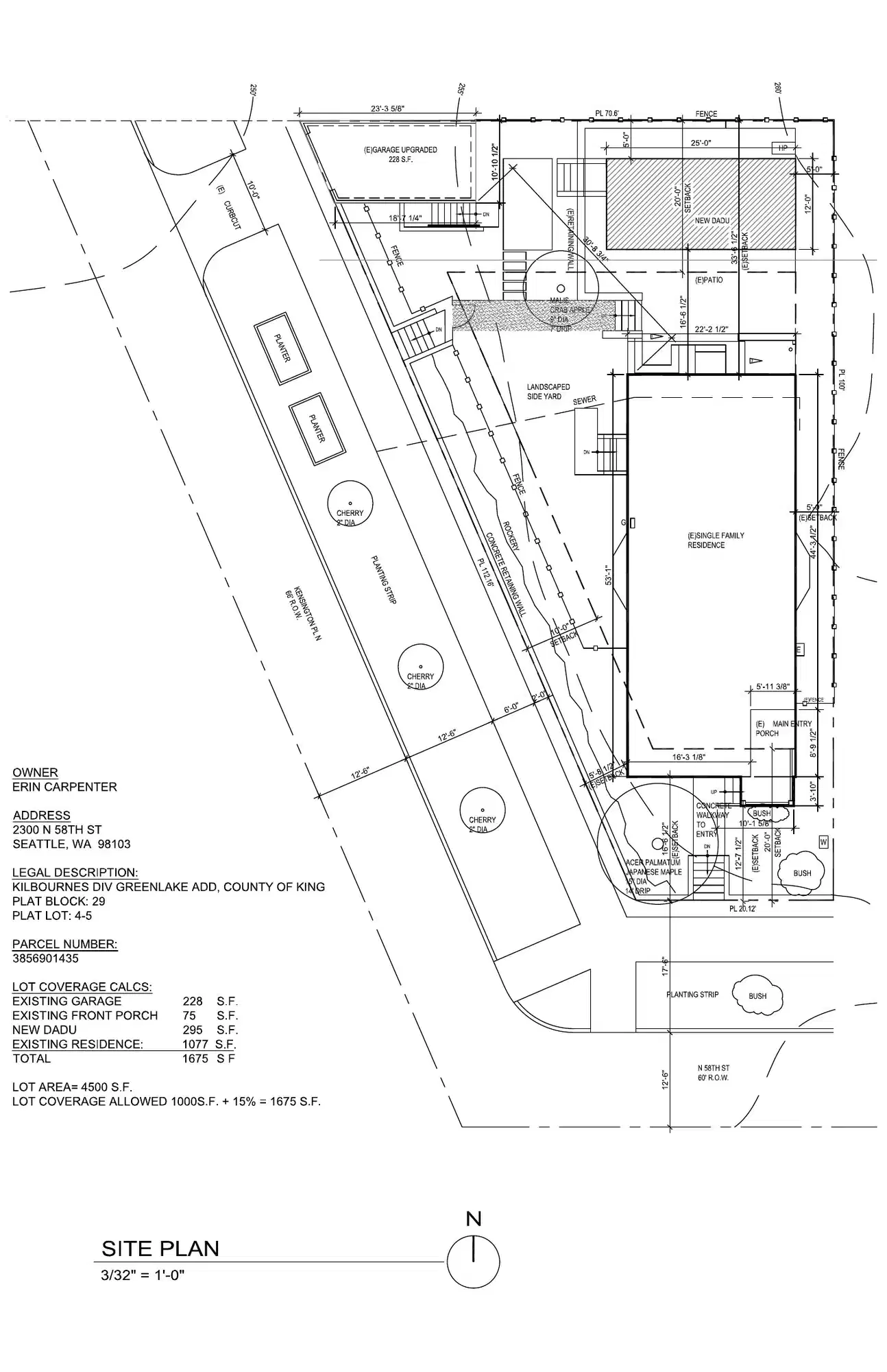 Site plan for 5810 Kensington Pl N