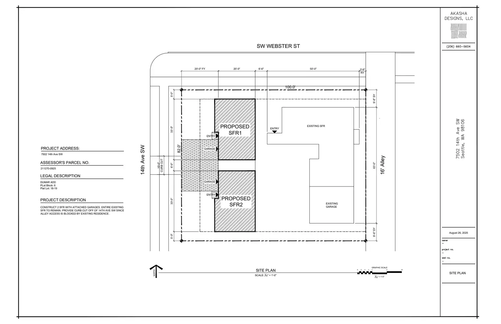 Site plan for 7502 14th Ave SW