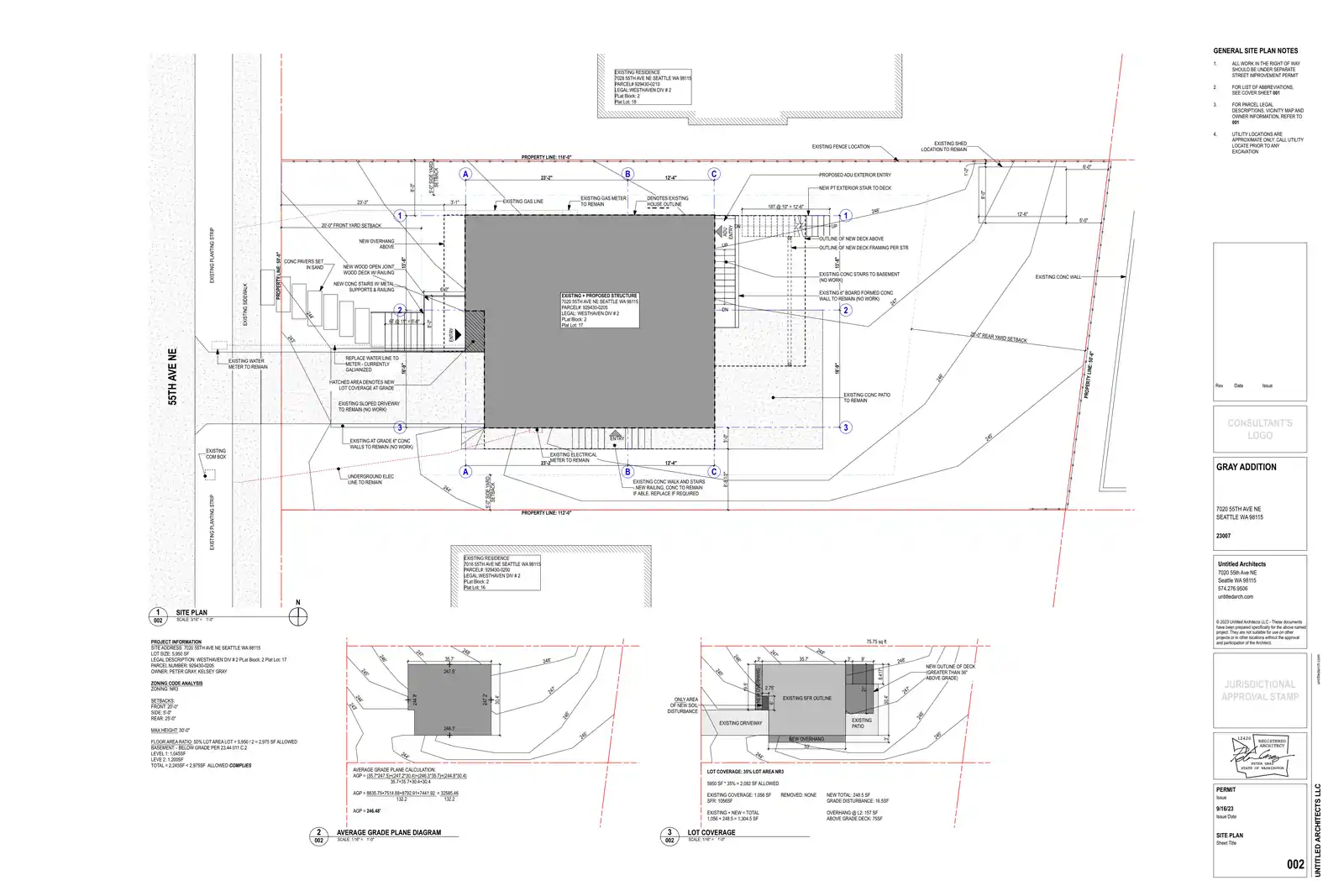 Site plan for 7020 55th Ave NE