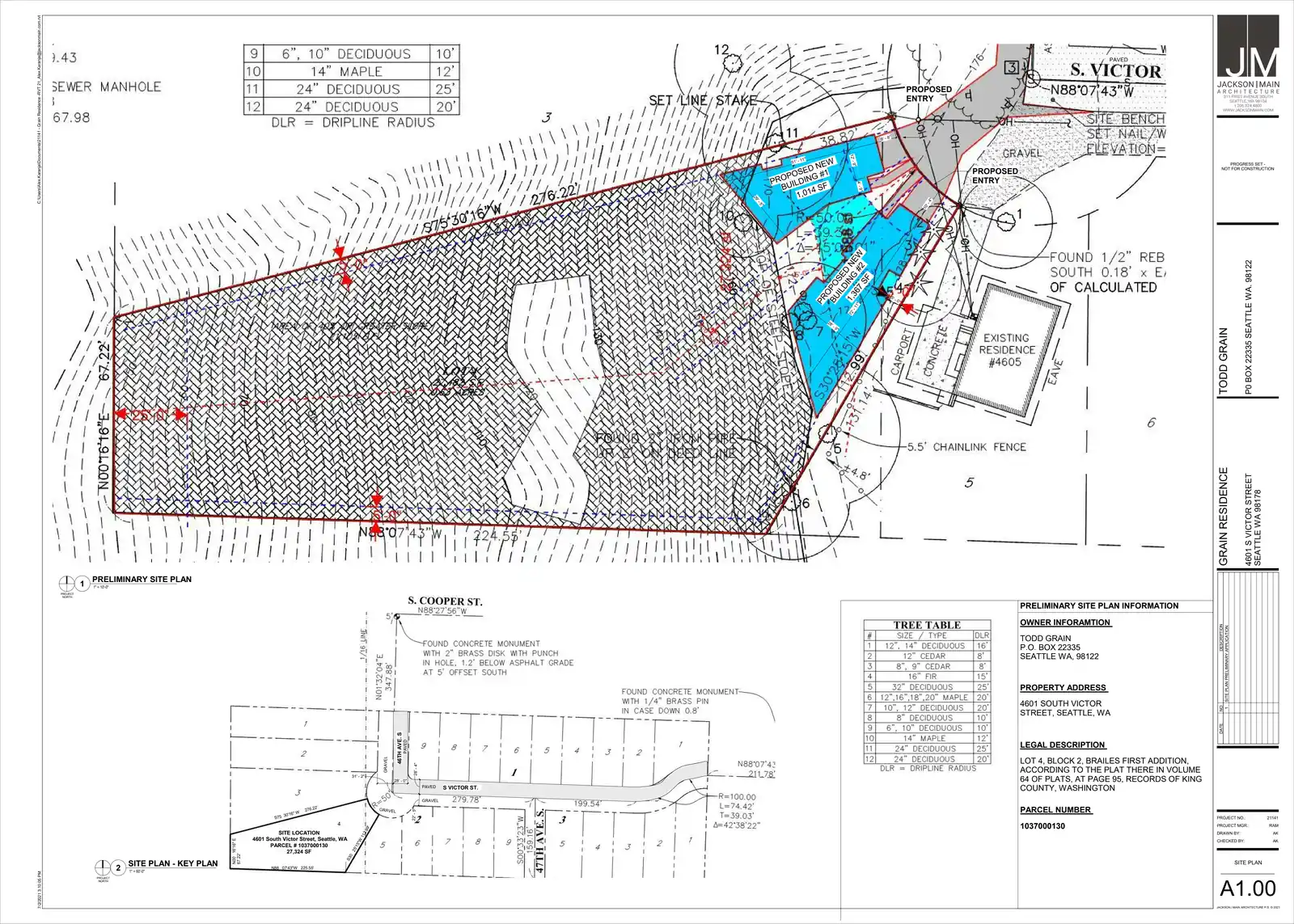 Site plan for 4601 S Victor St
