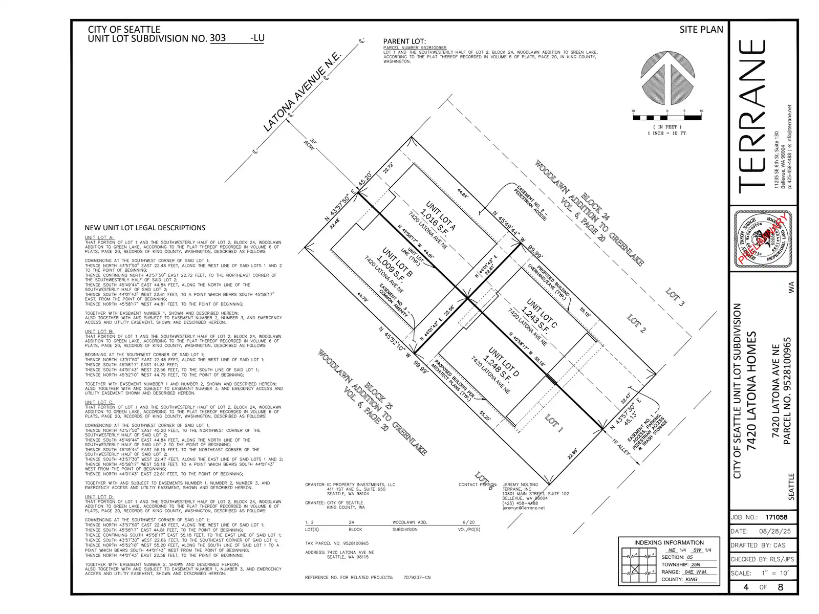 Site plan for 7420 Latona Ave NE