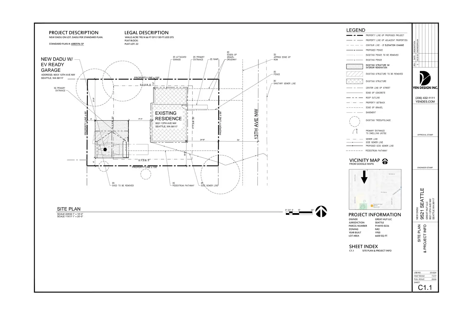 Site plan for 9519 13th Ave NW